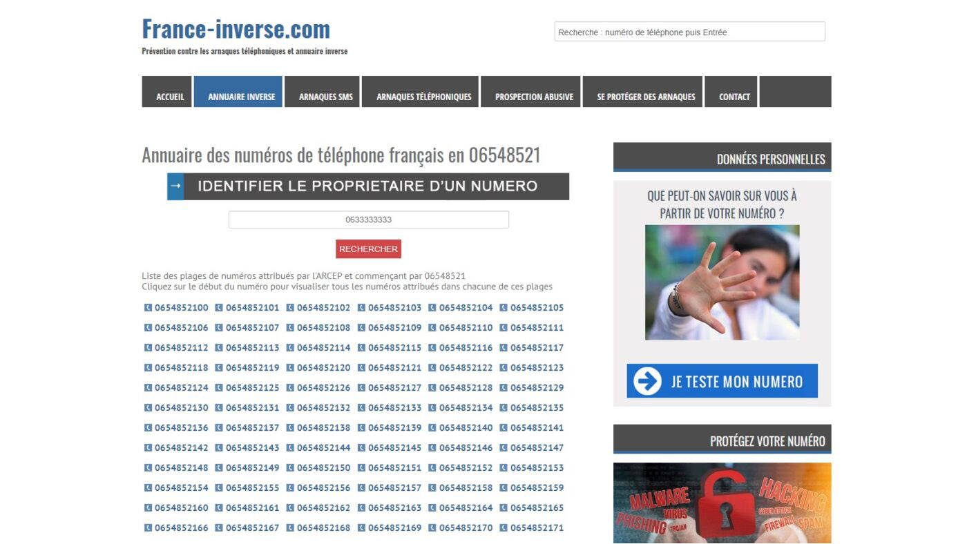 Annuaire inversé