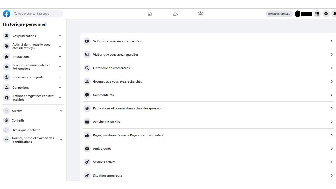 Supprimer ses données de Facebook