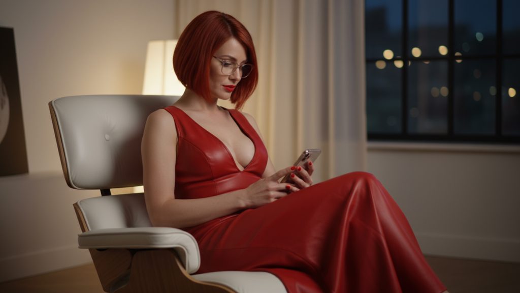 Femme qui joue avec son téléphone