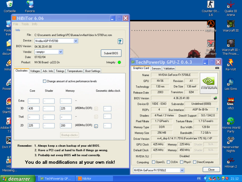 Bios carte graphique Geforce FX 5700LE
