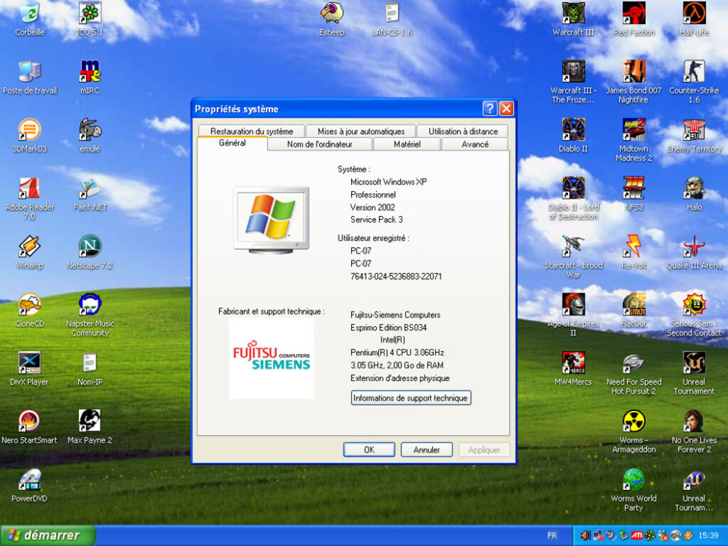 Bureau sous Windows XP